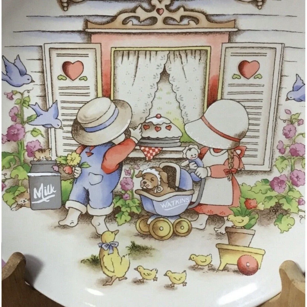 Vintage‎ Watkins Country Kids Collector's Dessert Plate #6198 Moms Are Special